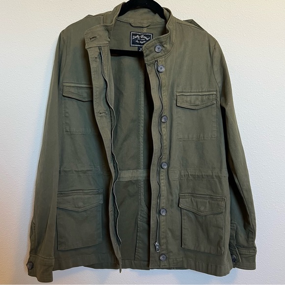 Lucky Brand Army Green Military Style Jacket w/ Drawstring Waist - Size M (EUC) - Picture 2 of 9